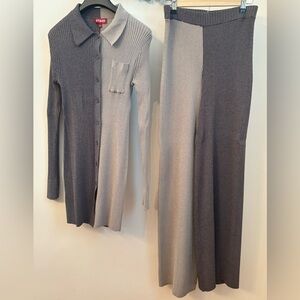 STAUD Milton Top and Pants / Gray / Size Medium